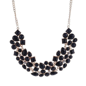Statement necklace Gothic jewelry Crystal Gold