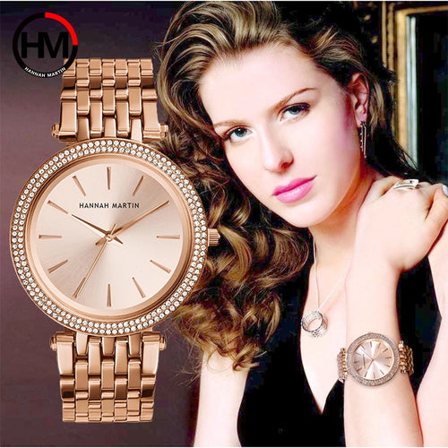 Luxury Brand Rose Gold Women Wristwatches