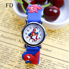 Load image into Gallery viewer, 3D Rubber Strap Spiderman Children Watch Kids